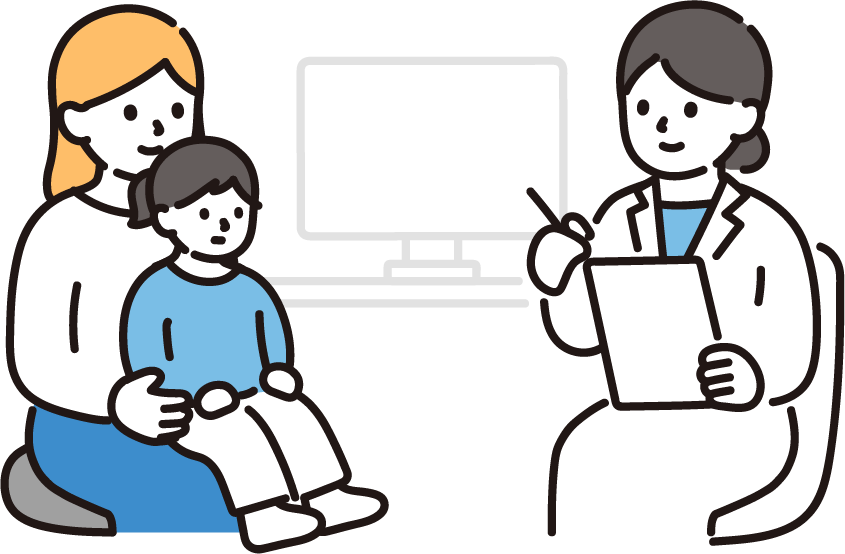 内科の診察風景のイラスト